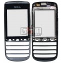 Тачскрін для Nokia 300 Asha, чорний, з передньою панеллю