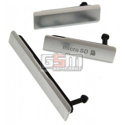 Боковая заглушка для Sony C6902 L39h Xperia Z1, C6903 Xperia Z1, C6906 Xperia Z1, C6943 Xperia Z1, полный комплект, белая