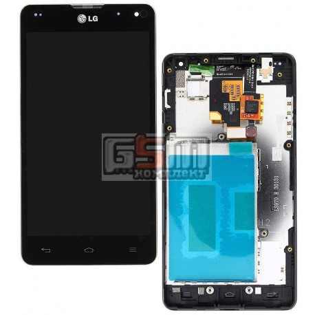 Дисплей для LG E971 Optimus G, E973 Optimus G, E975 Optimus G, черный, с сенсорным экраном, с передней панелью
