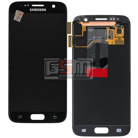 Дисплей для Samsung G930F Galaxy S7, черный, с сенсорным экраном (дисплейный модуль)
