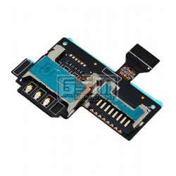 Конектор SIM-карти для Samsung I9190 Galaxy S4 mini, I9192 Galaxy S4 Mini Duos, I9195 Galaxy S4 mini, з конектором карти пам'яті, зі шлейфом