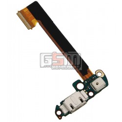 Шлейф для HTC One M7 Dual Sim 802w , коннектора зарядки, микрофона, с компонентами