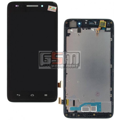 Дисплей для Huawei G620S, черный, с сенсорным экраном (дисплейный модуль), с передней панелью
