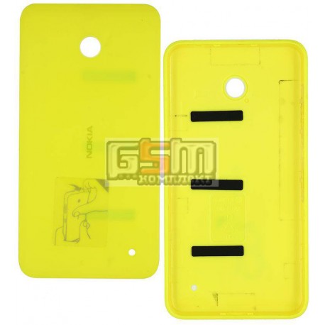 Задняя панель корпуса для Nokia 630 Lumia Dual Sim, желтая, с боковыми кнопками