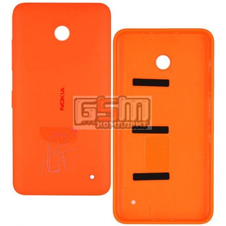 Задняя панель корпуса для Nokia 630 Lumia Dual Sim, оранжевая, с боковыми кнопками