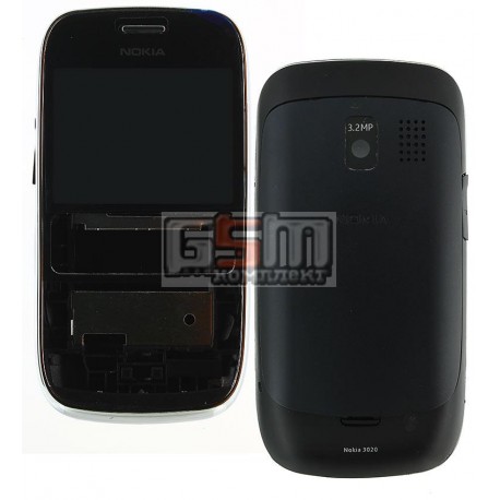 Корпус для Nokia 302 Asha, серый, high-copy