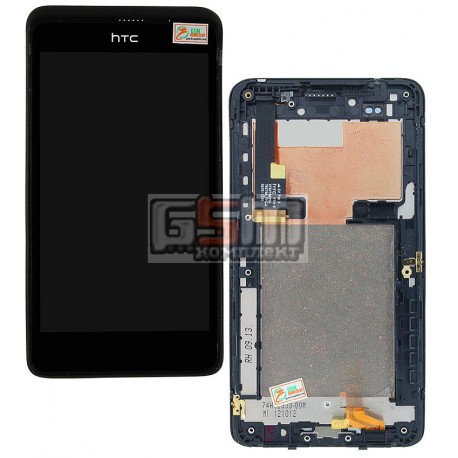 Дисплей для HTC Desire 400 Dual Sim, T528w One SU, черный, с сенсорным экраном (дисплейный модуль), с передней панелью