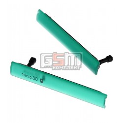 Боковая заглушка для Sony D5803 Xperia Z3 Compact Mini, D5833 Xperia Z3 Compact Mini, полный комплект, зеленая