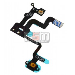 Шлейф для iPhone 4S, c датчиком приближения, кнопки включения, с компонентами