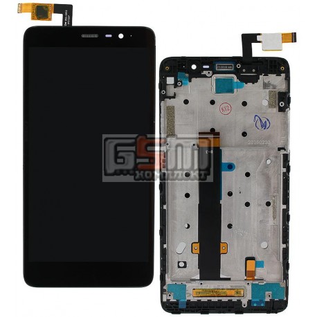 Дисплей для Xiaomi Redmi Note 3, черный, original (PRC), с сенсорным экраном (дисплейный модуль), с передней панелью