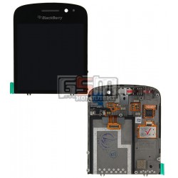 Дисплей для Blackberry Q10, чорний, з рамкою, з сенсорним екраном (дисплейний модуль) Дисплей для Blackberry Q10, чорний, з рамкою, з сенсорним екраном (дисплейний модуль)