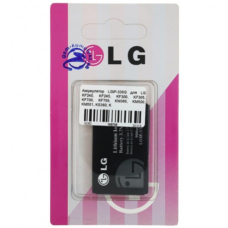 Аккумулятор LGIP-330G для LG KF240, KF245, KF300, KF305, KF700, KF755, KM380, KM500, KM501, KS360, KT520, (Li-ion 3.6V 900mAh)