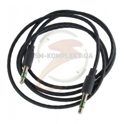 Кабель AUX Min-jack i-koson 3.5 мм, 1 метр (витой серый)