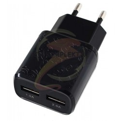 Зарядное устройство с узором, 2A, два порта USB, черное/белое