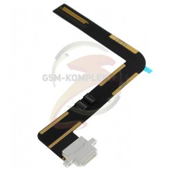 Шлейф для планшету iPad Air (iPad 5), конектора зарядки, з компонентами, білий Шлейф для планшету iPad Air (iPad 5), конектора зарядки, з компонентами, білий