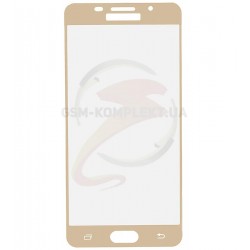 Загартоване захисне скло для Samsung A510 Galaxy A5 (2016), 0,26 mm 9H, 2.5D, золоте