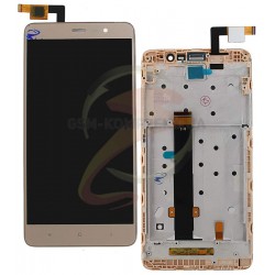 Дисплей Xiaomi Redmi Note 3, золотистий колір, з сенсорним екраном (дисплейний модуль), з передньою панеллю, без підствітка навігаційної клавіатури