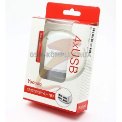 Зарядное устройство Yoobao YB-703EU, 2.1A, 4USB порта, белое