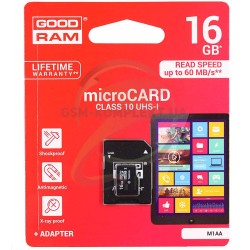 Карта памяти 16 Gb microSD GOODRAM UHS-1 (M1AA-0160R11)
