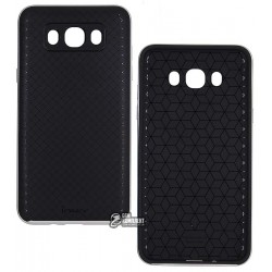 Чехол Ipaky для Samsung Galaxy J710, силиконовый, пластиковая рамка, серебро