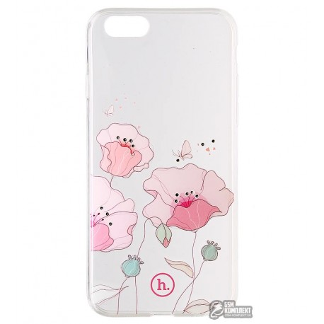 Чехол Hoco силиконовый, Super star series inner diamond flower Corn Poppy для iPhone 6/6S