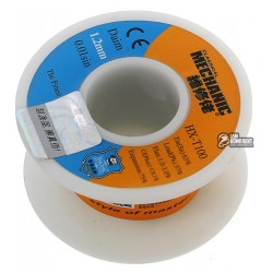 Припой Mechanic HX-T100, Sn 63%, Pb 37%, flux 1-3%, 1.2 мм, 50 г Припой Mechanic HX-T100, Sn 63%, Pb 37%, flux 1-3%, 1.2 мм, 50 г
