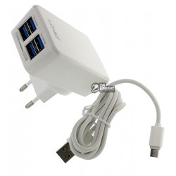 Сетевое зарядное устройство Ldnio DL-AC-62 c Micro USB 5V/4.2A 4USB