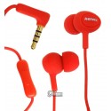 Навушники Remax RM-515, з мікрофоном, червоний колір