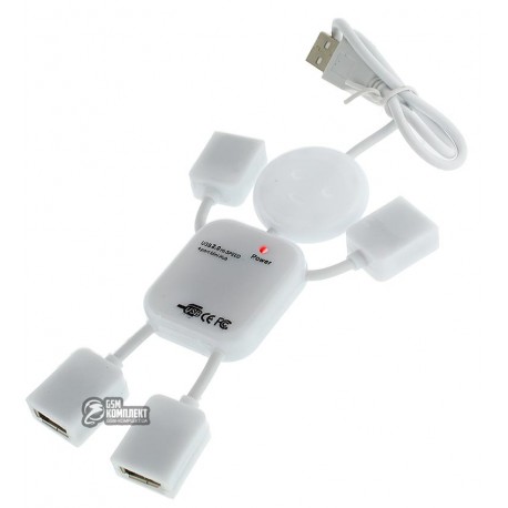 USB-Hub человечек, на 4 USB2.0, белый