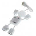 USB-хаб чоловічок, на 4 USB2.0, білий (USB-Hub)