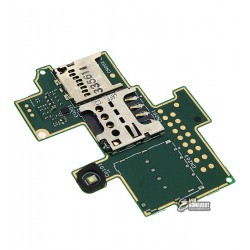 Коннектор SIM-карты для Sony C1904 Xperia M, C1905 Xperia M, с коннектором карты памяти, со шлейфом Коннектор SIM-карты для Sony C1904 Xperia M, C1905 Xperia M, с коннектором карты памяти, со шлейфом