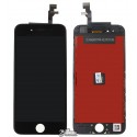 Дисплей iPhone 6, чорний, з рамкою, з сенсорним екраном (дисплейний модуль), China quality, Tianma
