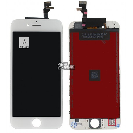 Дисплей iPhone 6, белый, с сенсорным экраном (дисплейный модуль),с рамкой, original (PRC)
