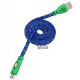 Кабель MicroUSB, Led подсветка, тканевая оплетка, 1м