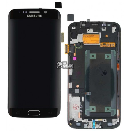 Дисплей для Samsung G925F Galaxy S6 EDGE, синий, с сенсорным экраном (дисплейный модуль),с передней панелью