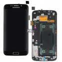 Дисплей для Samsung G925F Galaxy S6 EDGE, синій, з тачскріном, з рамкою, оригінал (переклеєне скло)