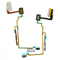 Шлейф для MP3-плеєру iPod Nano 7G, кнопок звуку, кнопки ввімкнення, конектора навушників, з компонентами, білий