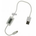 Кабель Micro-USB - USB, Lonsmax Testing Data (USB тестер), білий