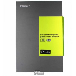 Закаленное защитное стекло Rock (2.5D) с изогнутыми краями для Iphone 6/6S (+ Закаленное защитное кольцо для камеры) черное