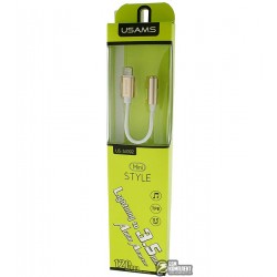 Переходник Usams US-SJ092 Lightning To DC 3.5mm Female Audio Line,белый