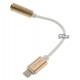 Переходник Usams US-SJ092 Lightning To DC 3.5mm Female Audio Line,белый