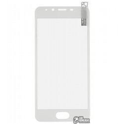 Закаленное защитное стекло для Meizu U10, 0,26 mm 9H, 3D белое, пластиковая рамка