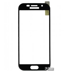 Загартоване захисне скло для Samsung A520 Galaxy A5 2017 Duos, 0,26 мм 9H, 3D чорний колір, пластикова рамка