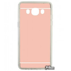 Силиконовый чехол TPU, для Samsung J510F Galaxy J5 (2016), J510FN Galaxy J5 (2016), прозрачный с алюминиевой вставкой