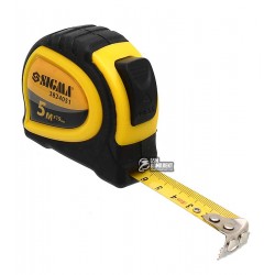 Рулетка магнитная обрезиненная с автостопом Sigma 5м 3824051