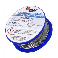 Припой с флюсом Cynel Sn60Pb40 SW26, 1.0 мм, 100 г Припой с флюсом Cynel Sn60Pb40 SW26, 1.0 мм, 100 г