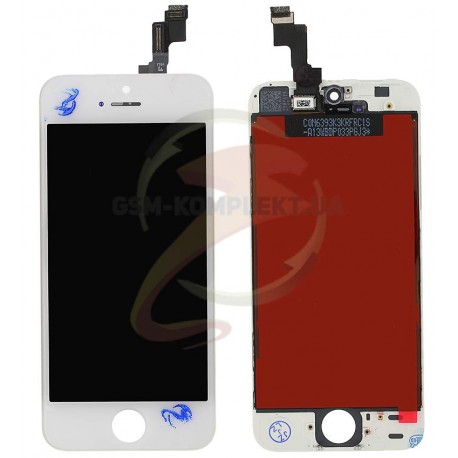 Дисплей iPhone 5S, iPhone SE, белый, с сенсорным экраном (дисплейный модуль),с рамкой, original (PRC)