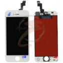 Дисплей iPhone 5S, iPhone SE, белый, с сенсорным экраном (дисплейный модуль), с рамкой, original (PRC)