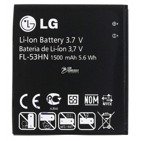Акумулятор (акб) FL-53HN для LG P920 Optimus 3D, P990, Li-ion, 3,7 В, 1500 мАч