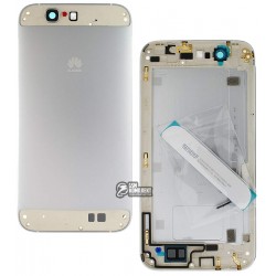 Задня панель корпусу для Huawei Ascend G7, срібляста, без лотка SIM-карти, з боковими кнопками Задня панель корпусу для Huawei Ascend G7, срібляста, без лотка SIM-карти, з боковими кнопками